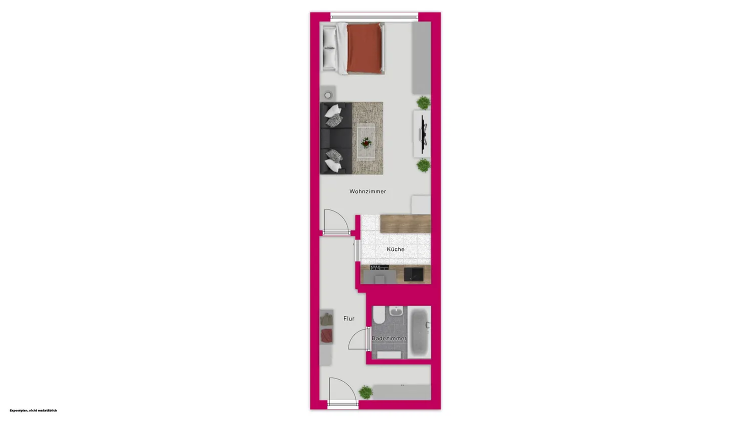 1 room apartment with 39 m² in Erfurt – Photo 2