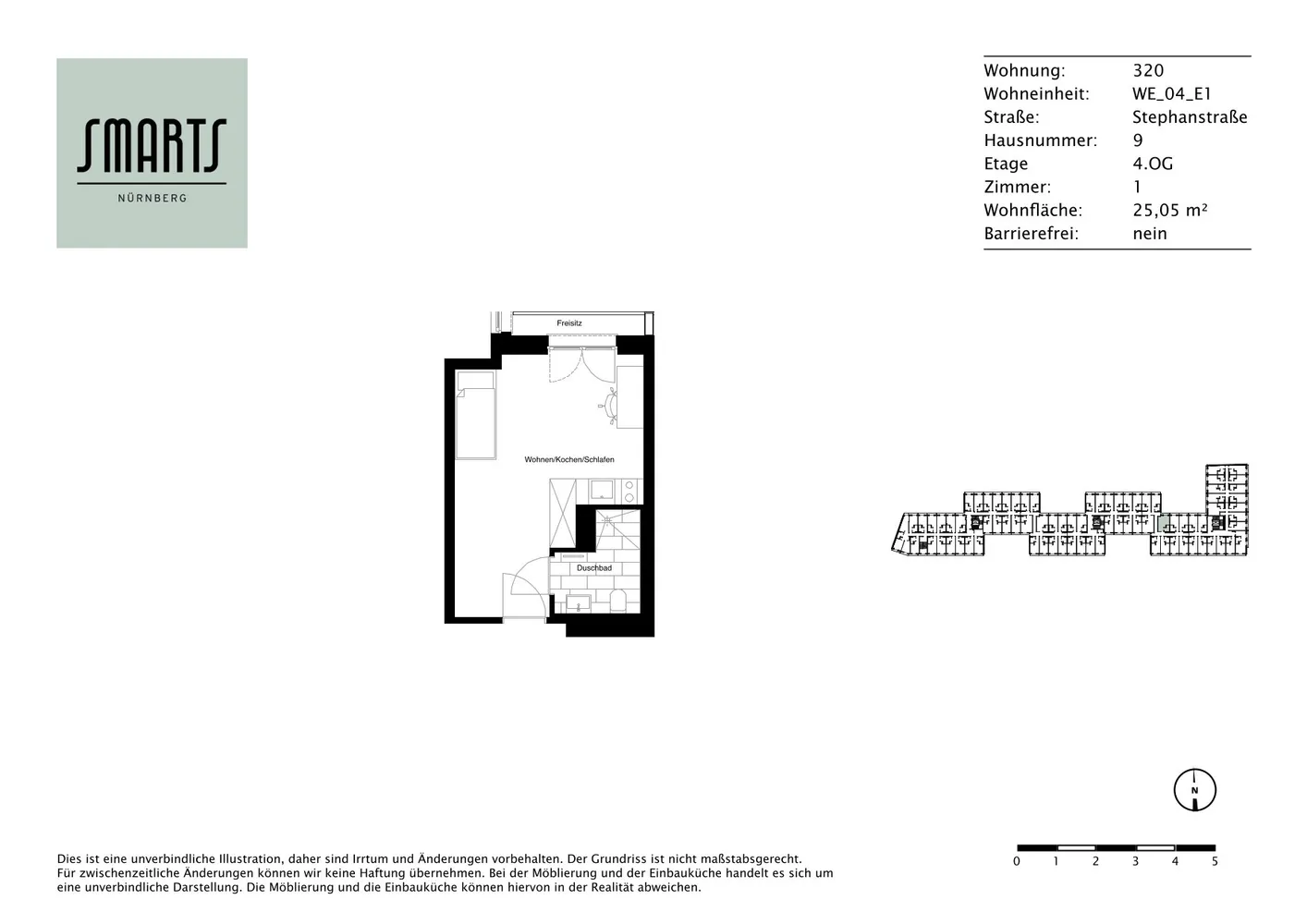 1 Zimmer Wohnung mit 25 m² in Nürnberg – Bild 9