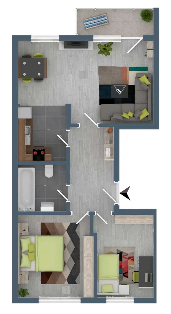 3 Zimmer Wohnung mit 58 m² in Magdeburg – Bild 1