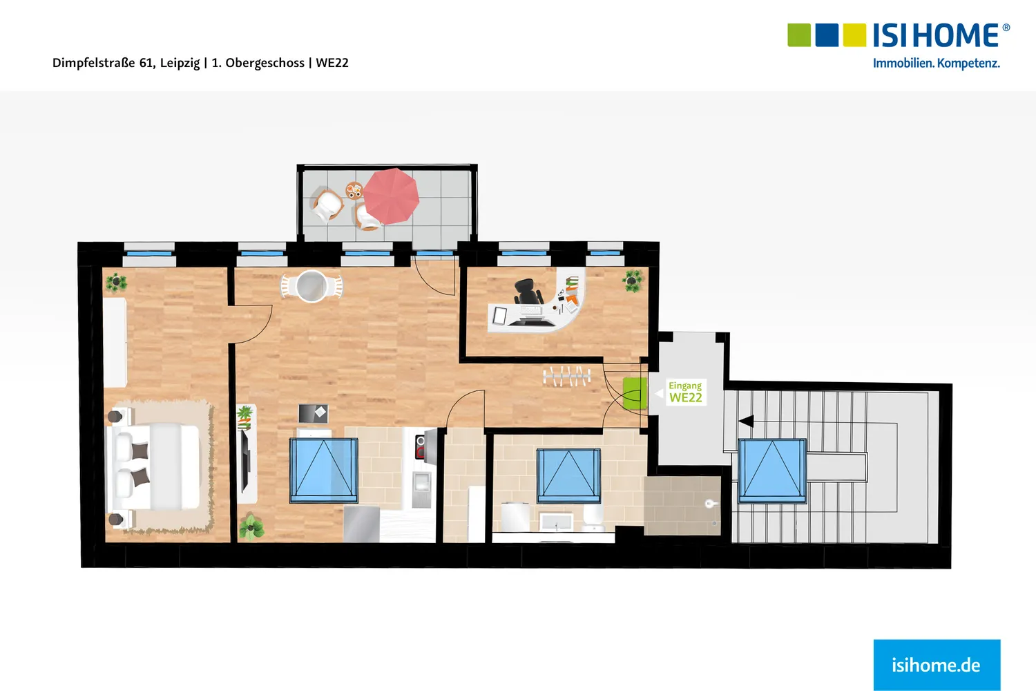 3 Zimmer Wohnung mit 58 m² in Leipzig – Bild 1