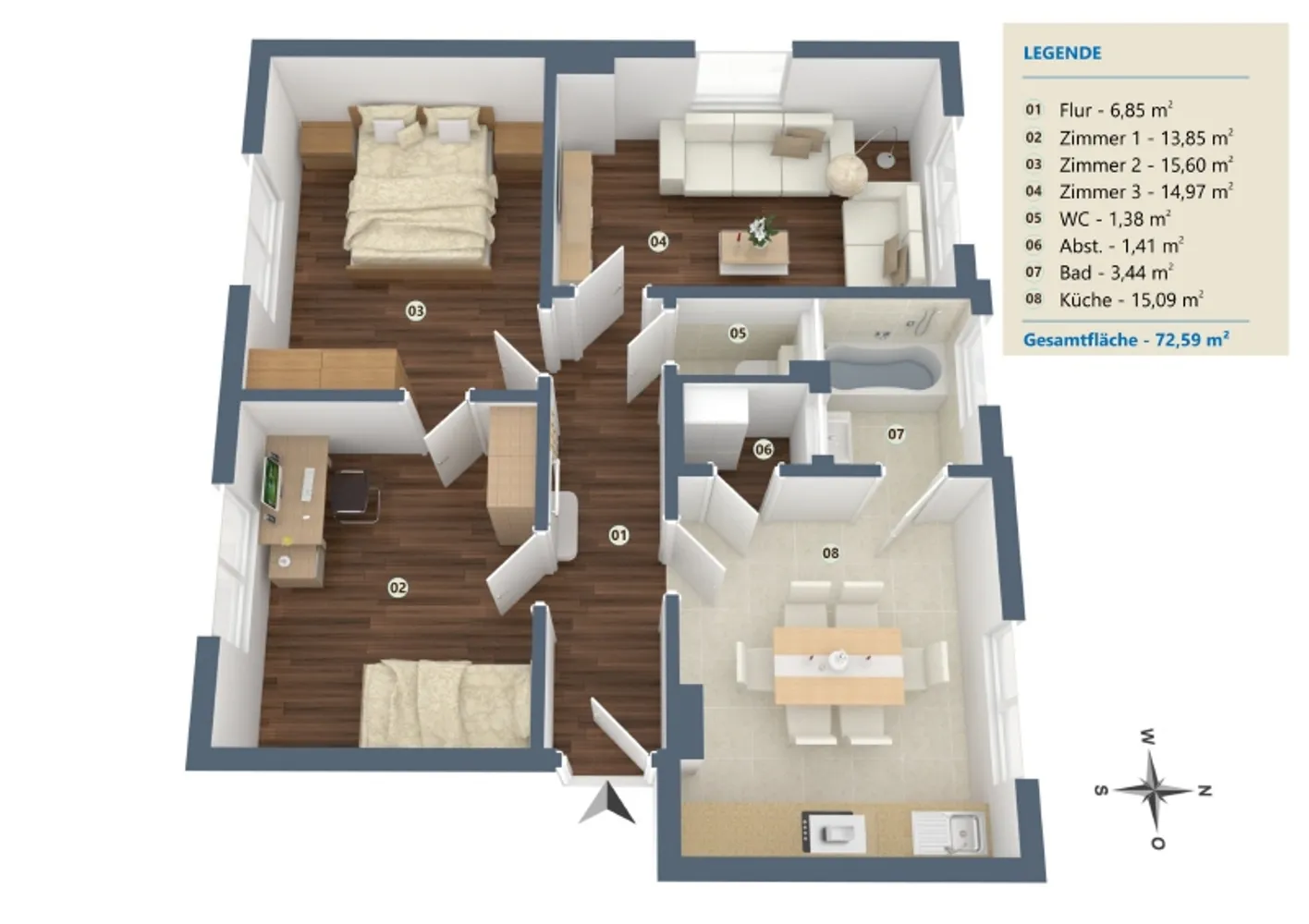 3 Zimmer Wohnung mit 78 m² in Minden – Bild 9