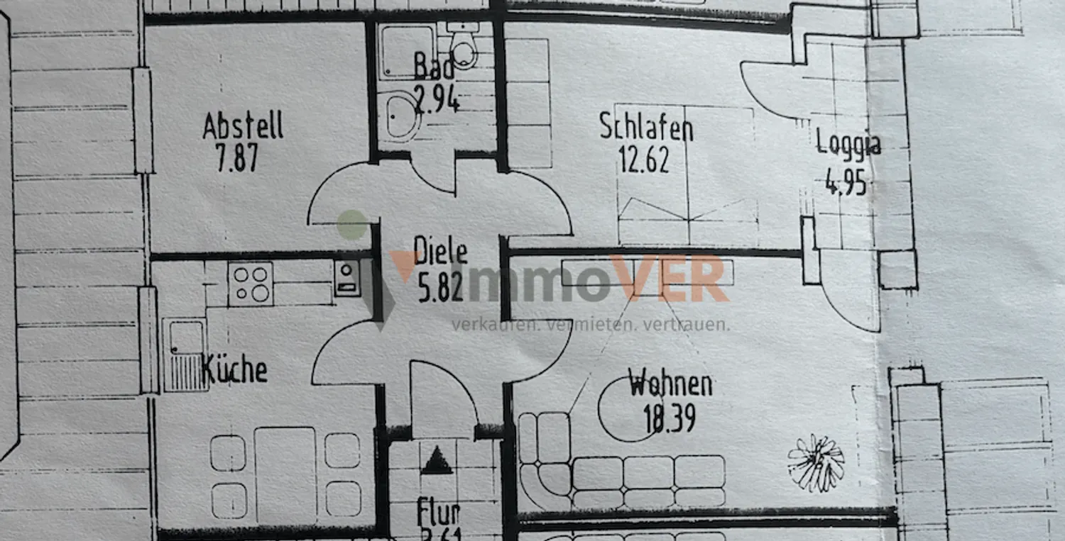 3 Zimmer Wohnung mit 60 m² in Achim – Bild 1