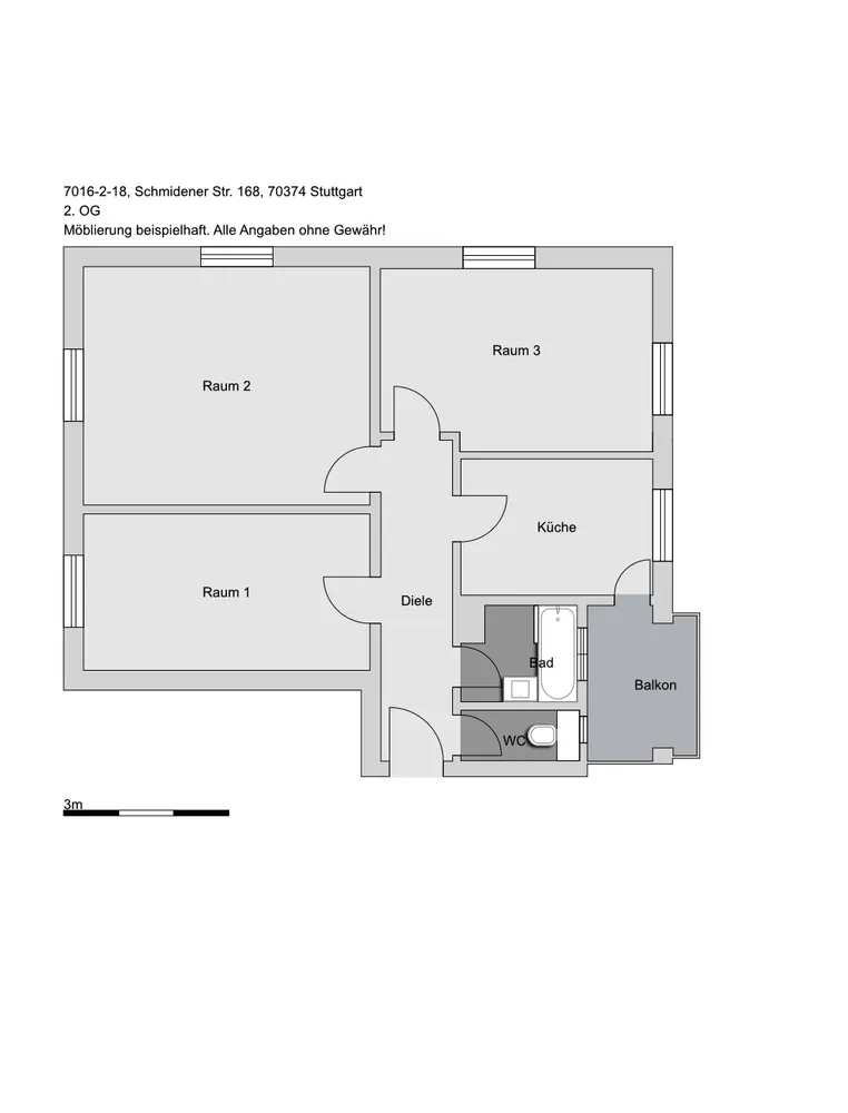3 Zimmer Wohnung mit 76 m² in Stuttgart – Bild 3