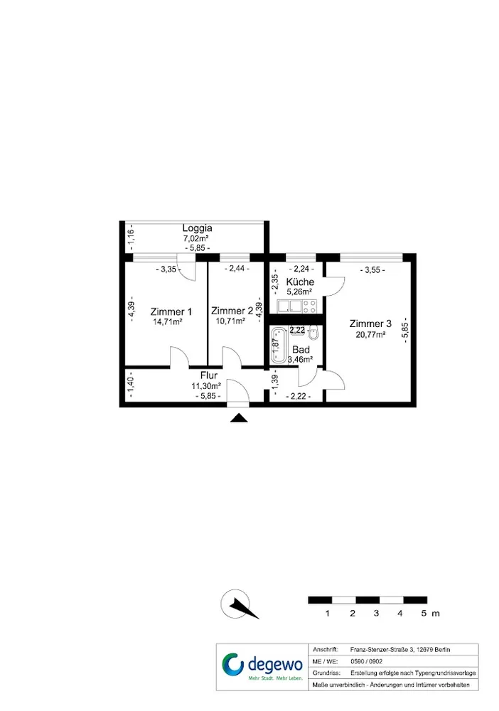 3 Zimmer Wohnung mit 68 m² in Berlin – Bild 3