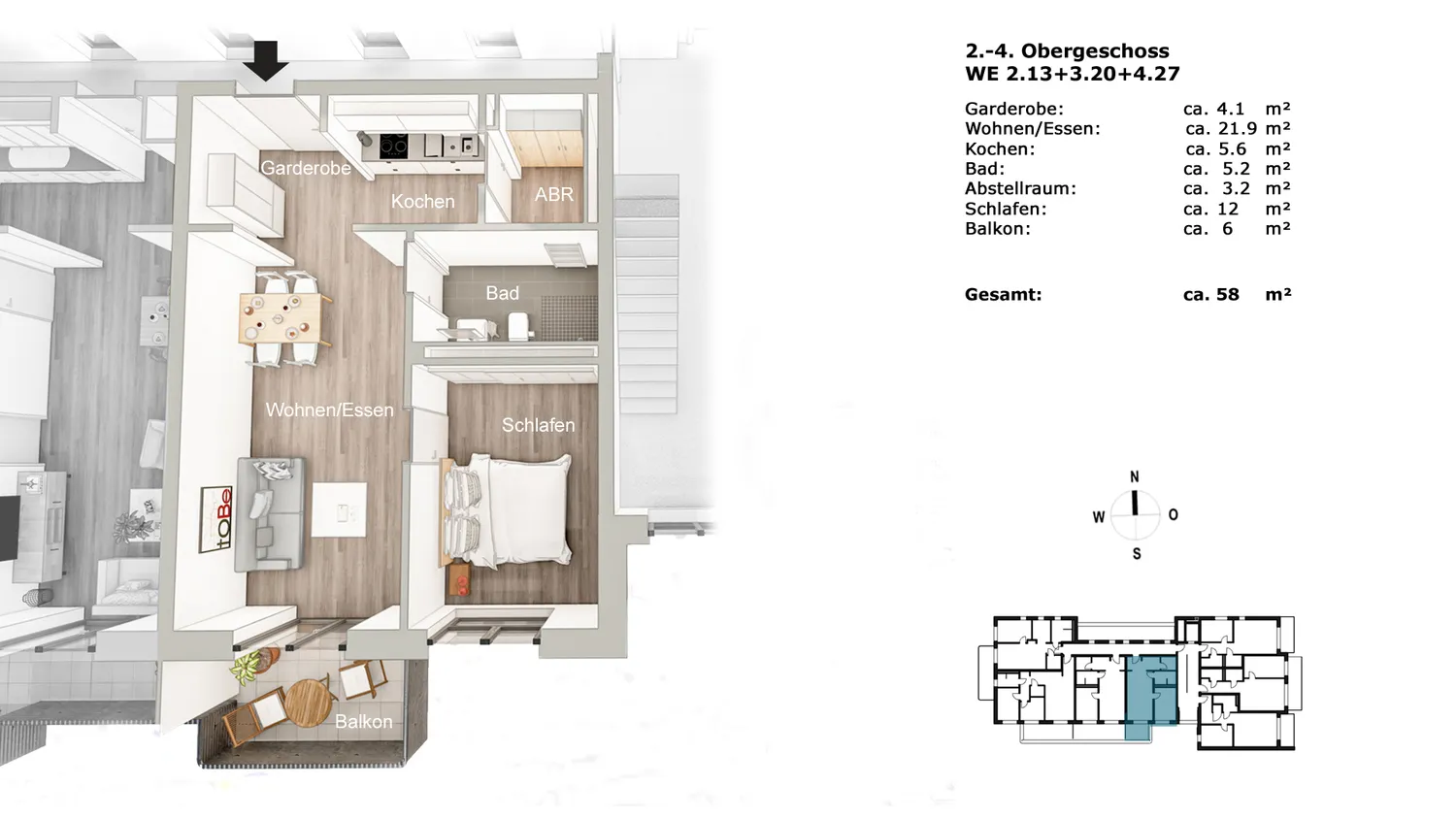 2 Zimmer Wohnung mit 54 m² in Bochum – Bild 4