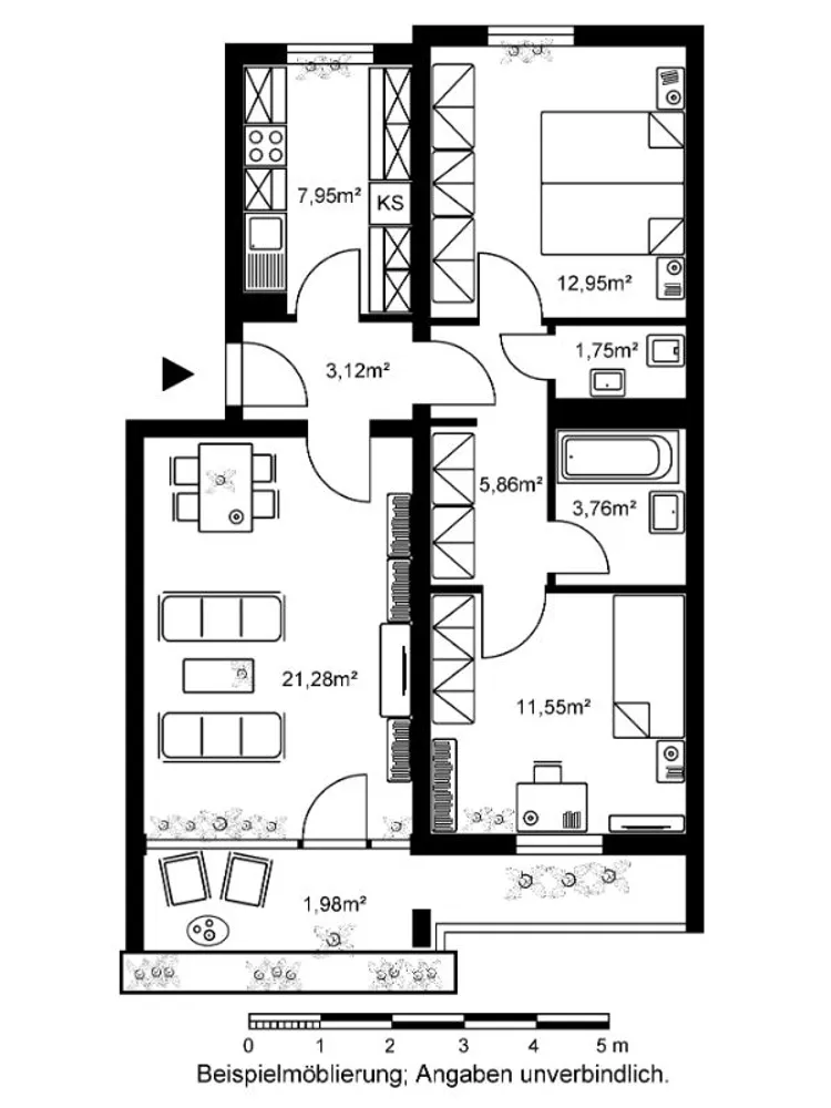 3 room apartment with 70 m² in Frankfurt am Main – Photo 2