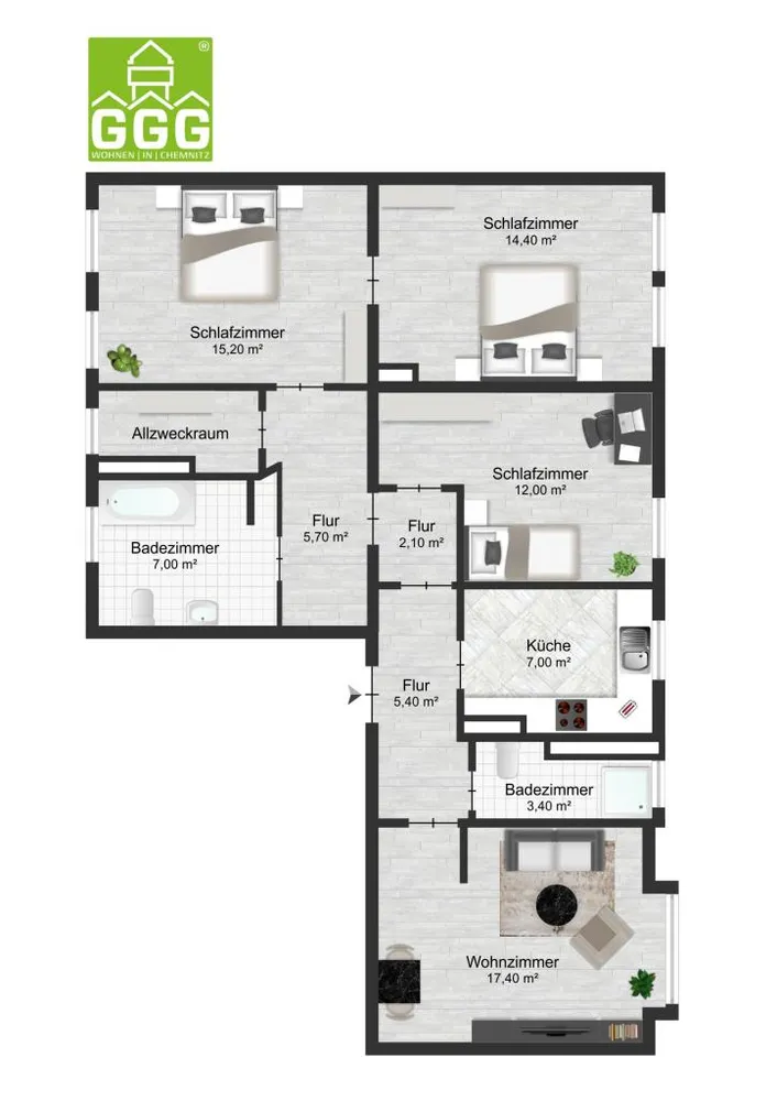 5 Zimmer Wohnung mit 94 m² in Chemnitz – Bild 9
