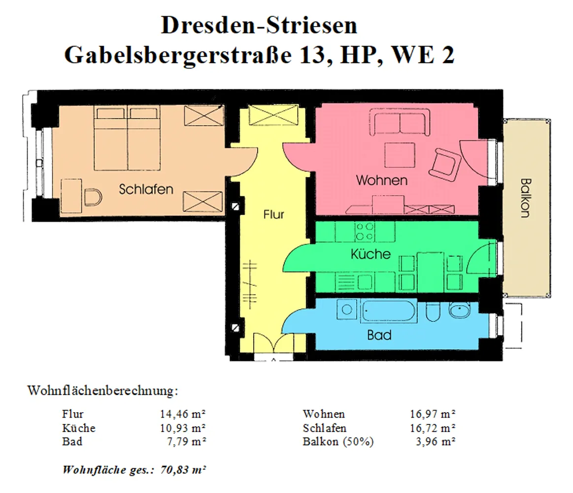 2 Zimmer Wohnung mit 71 m² in Dresden – Bild 2