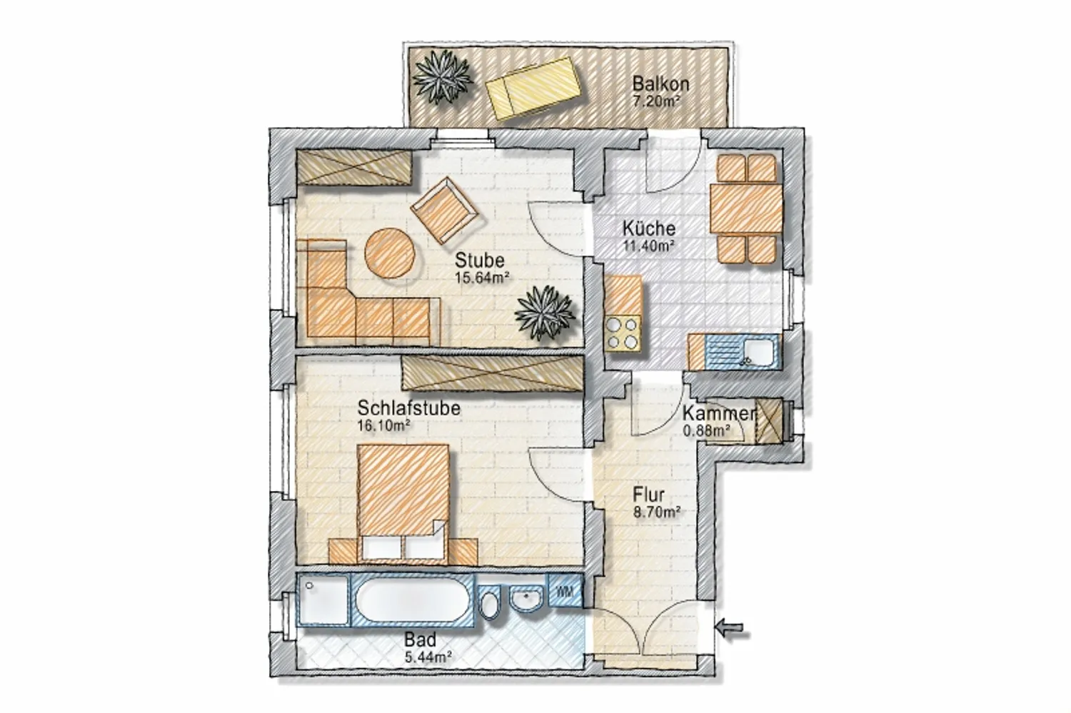 2 Zimmer Wohnung mit 62 m² in Dresden – Bild 7