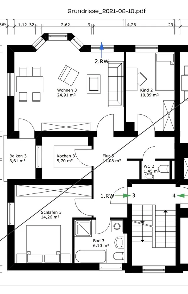3 room apartment with 76 m² in Augsburg – Photo 6
