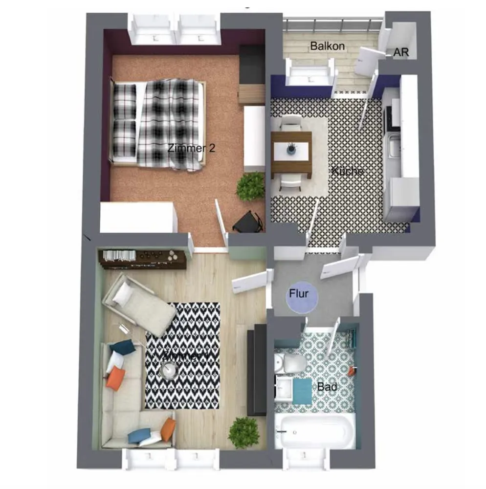 2 Zimmer Wohnung mit 48 m² in Duisburg – Bild 2