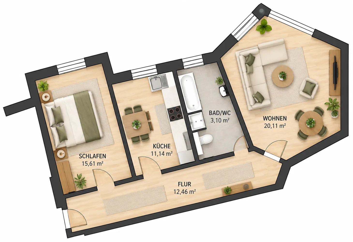 2 Zimmer Wohnung mit 65 m² in Magdeburg – Bild 11