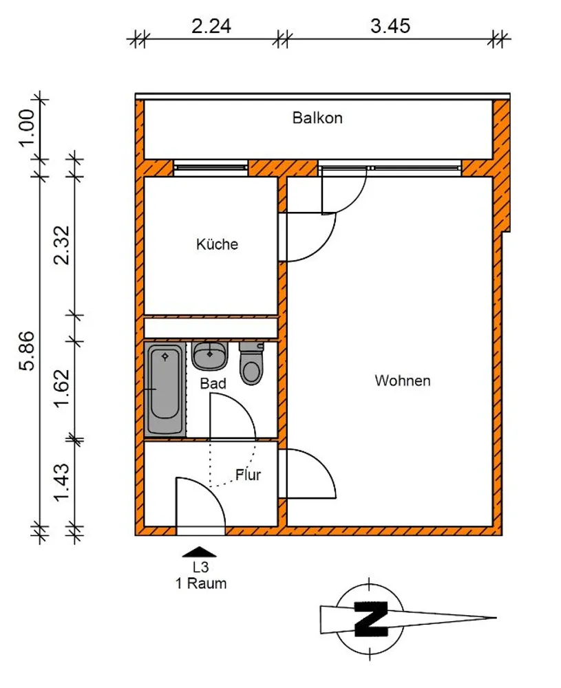 1 Zimmer Wohnung mit 34 m² in Magdeburg – Bild 6