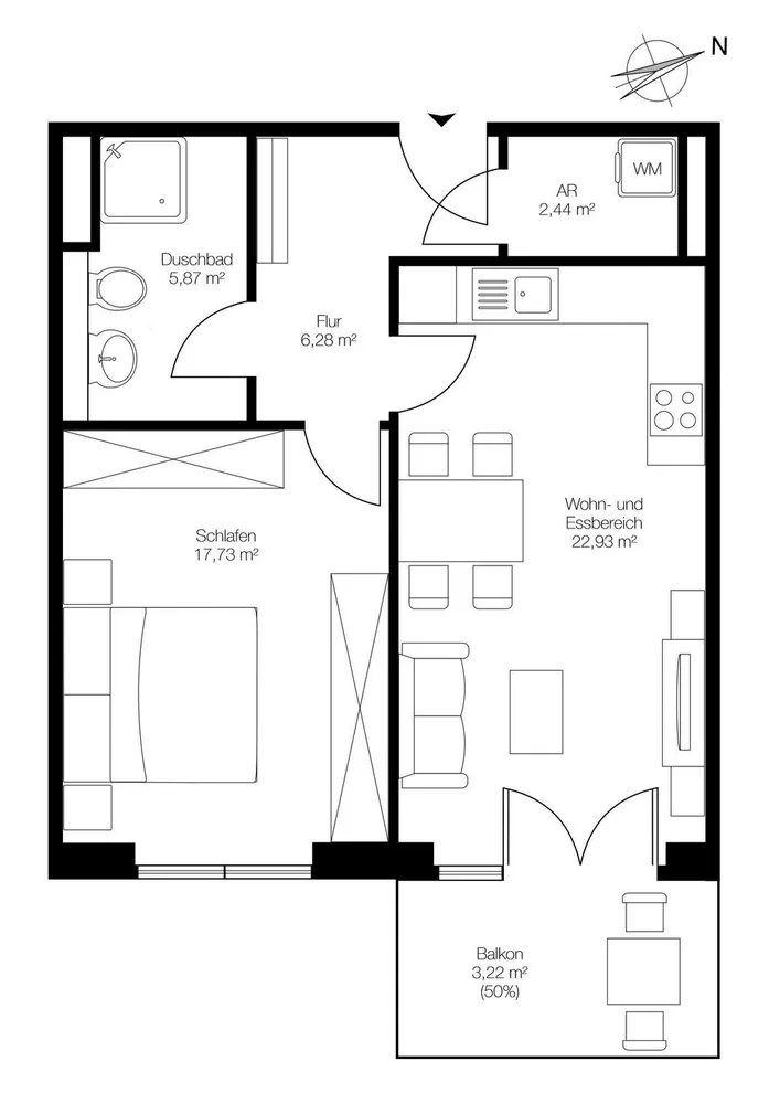 2 Zimmer Wohnung mit 58 m² in Hamburg – Bild 5