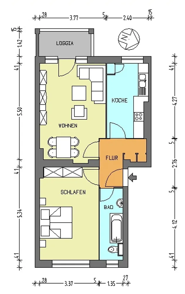2 Zimmer Wohnung mit 61 m² in Berlin – Bild 2