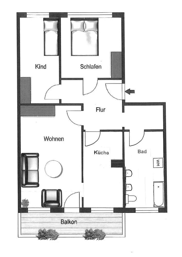 3 room apartment with 77 m² in Dresden – Photo 2