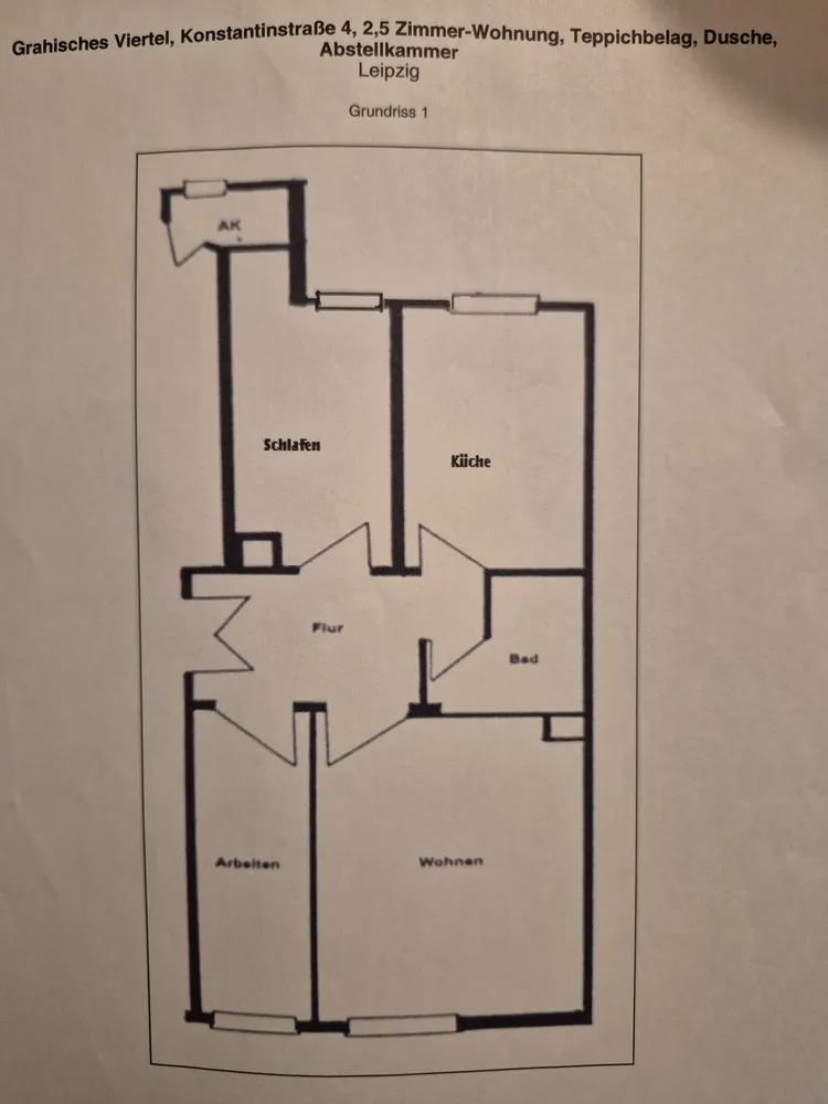 3 Zimmer Wohnung mit 52 m² in Leipzig – Bild 2