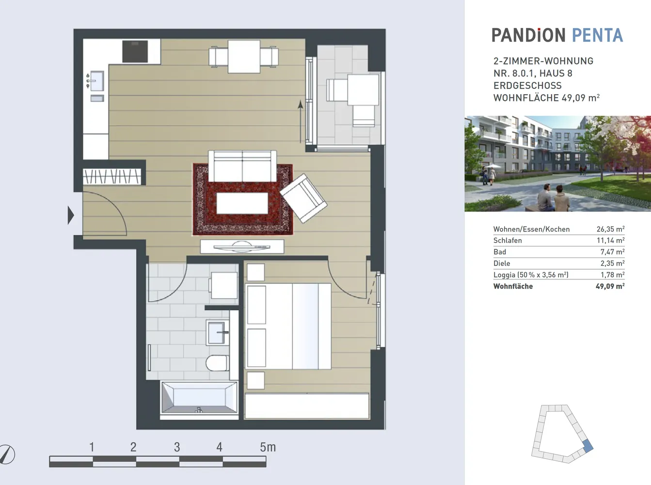 2 Zimmer Wohnung mit 50 m² in München – Bild 12