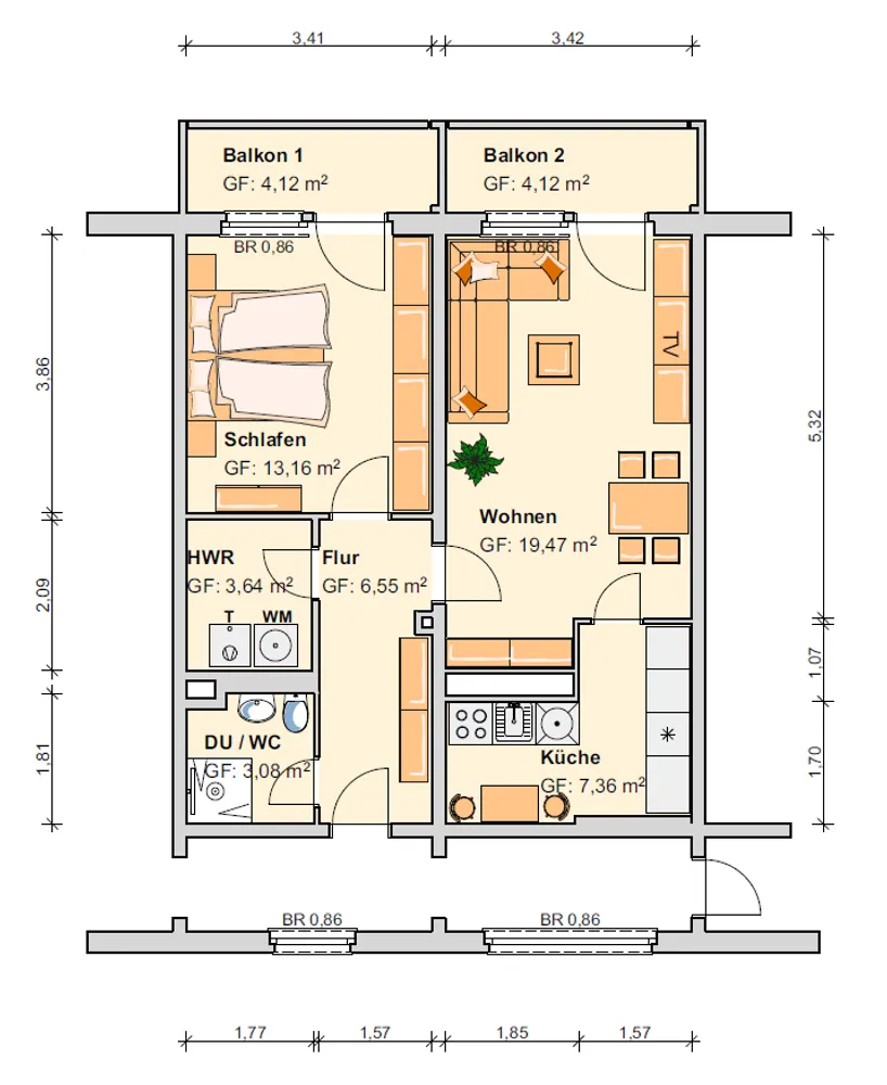 2 Zimmer Wohnung mit 61 m² in Werdau – Bild 8