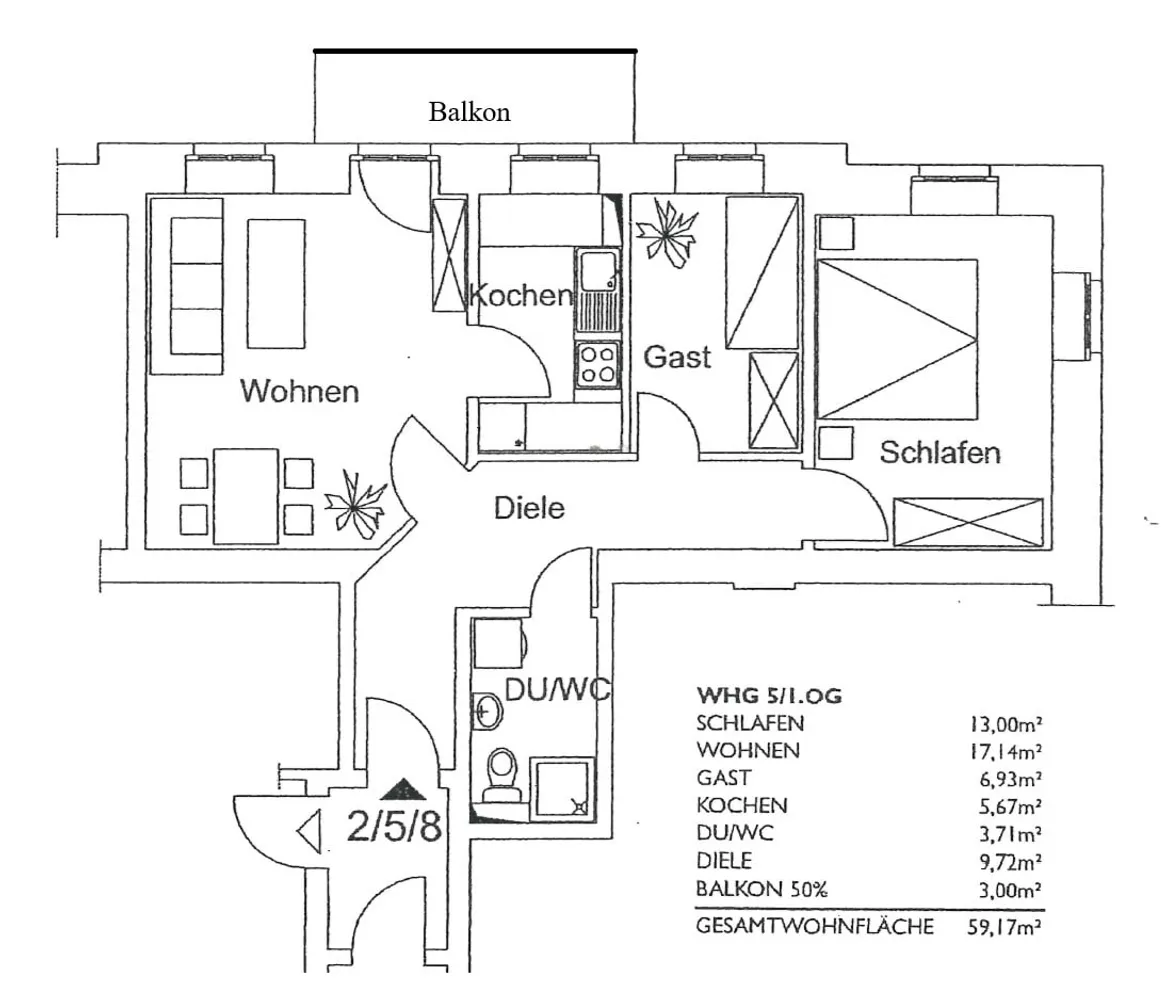 3 room apartment with 59 m² in Dresden – Photo 1