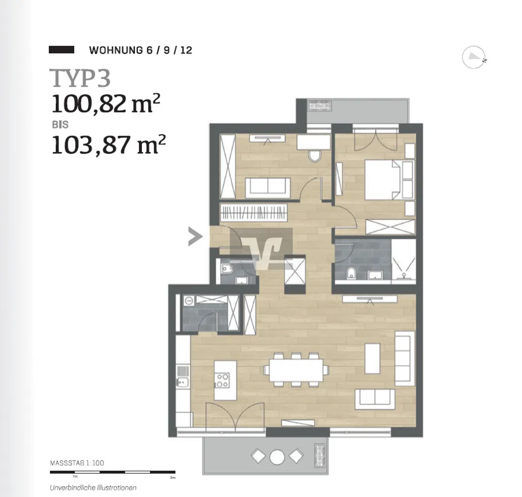 3 Zimmer Wohnung mit 104 m² in Mannheim – Bild 3