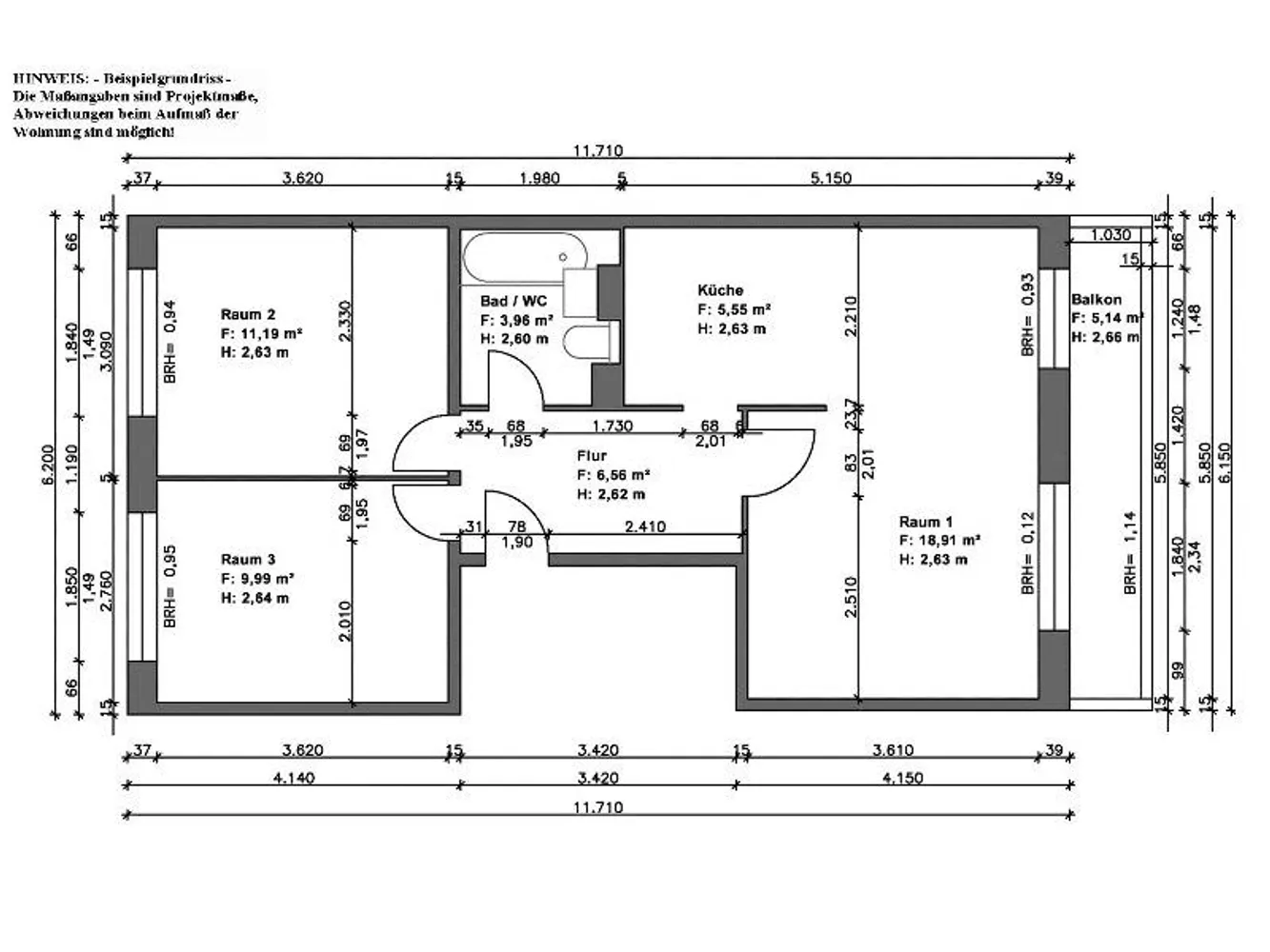 3 Zimmer Wohnung mit 59 m² in Halle (Saale) – Bild 6