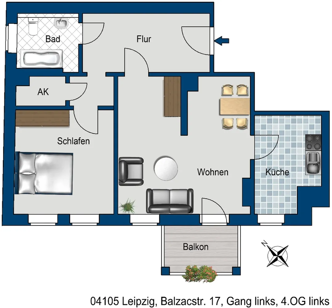 2 Zimmer Wohnung mit 68 m² in Leipzig – Bild 2