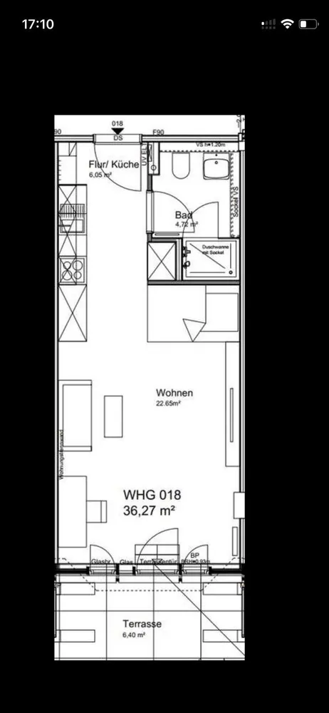 1 Zimmer Wohnung mit 36 m² in Darmstadt – Bild 2