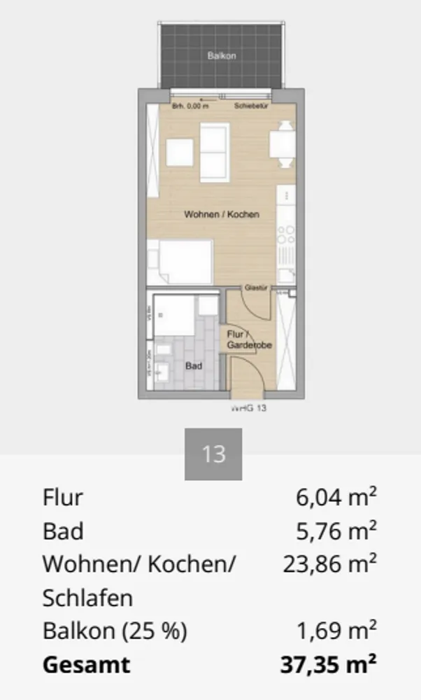 1 room apartment with 37 m² in Münster – Photo 3