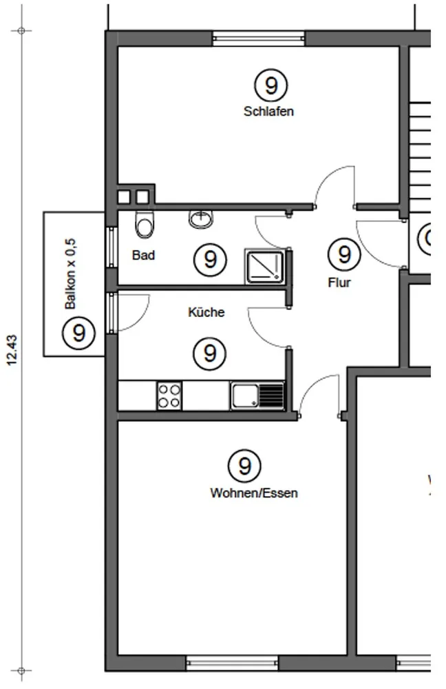 2 Zimmer Wohnung mit 62 m² in Karlsruhe – Bild 3