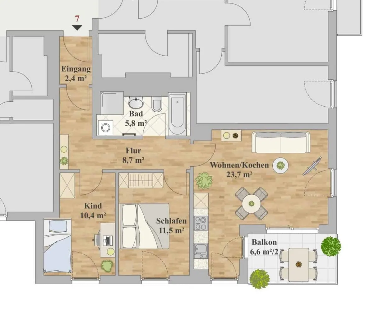 3 Zimmer Wohnung mit 66 m² in Dresden – Bild 5