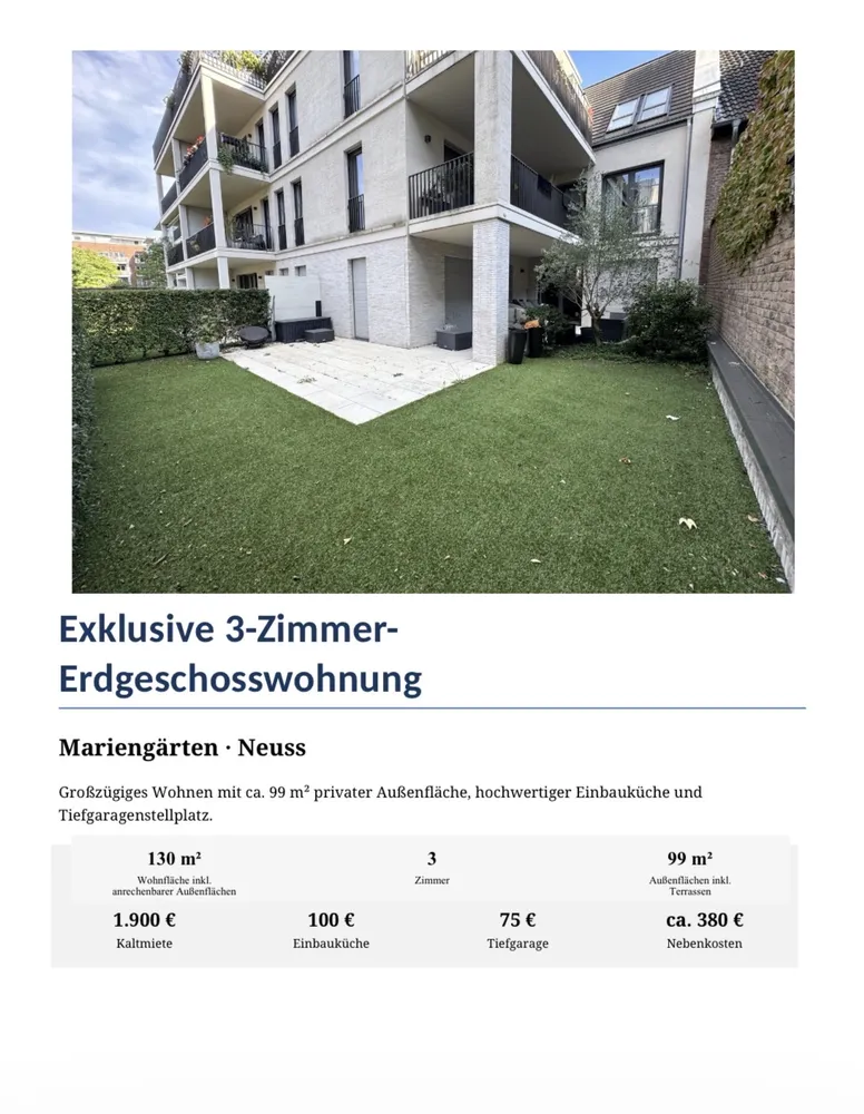 3 Zimmer Wohnung mit 130 m² in Neuss – Bild 1
