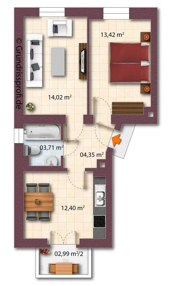 2 Zimmer Wohnung mit 49 m² in Dresden – Bild 5