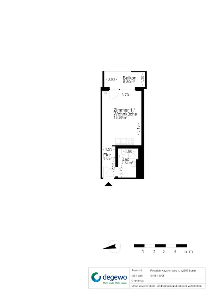 1 Zimmer Wohnung mit 30 m² in Berlin – Bild 12