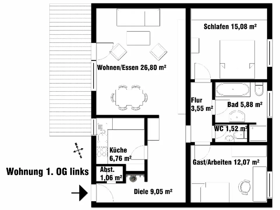 3 Zimmer Wohnung mit 89 m² in Hennef – Bild 9