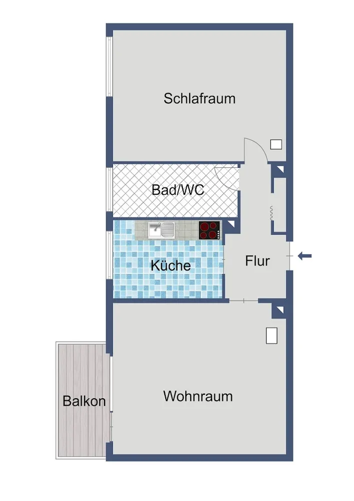 2 room apartment with 50 m² in Frankfurt am Main – Photo 4