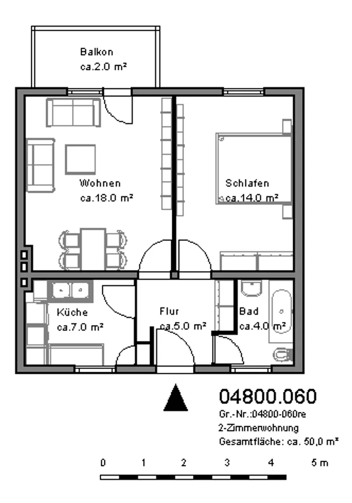 2 Zimmer Wohnung mit 50 m² in Hannover – Bild 3