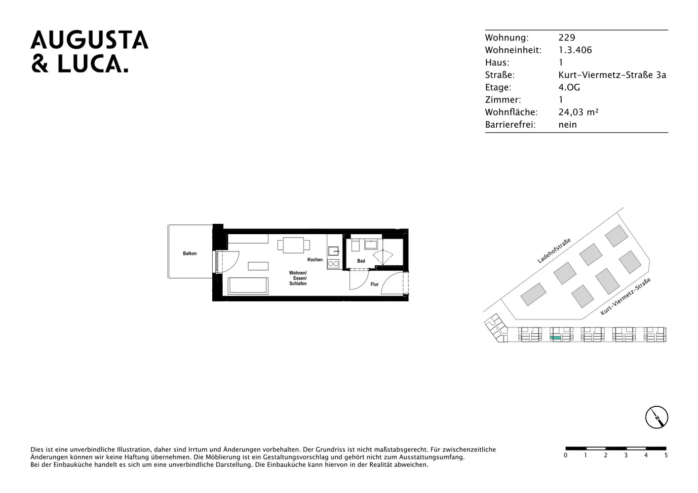 1 Zimmer Wohnung mit 24 m² in Augsburg – Bild 11