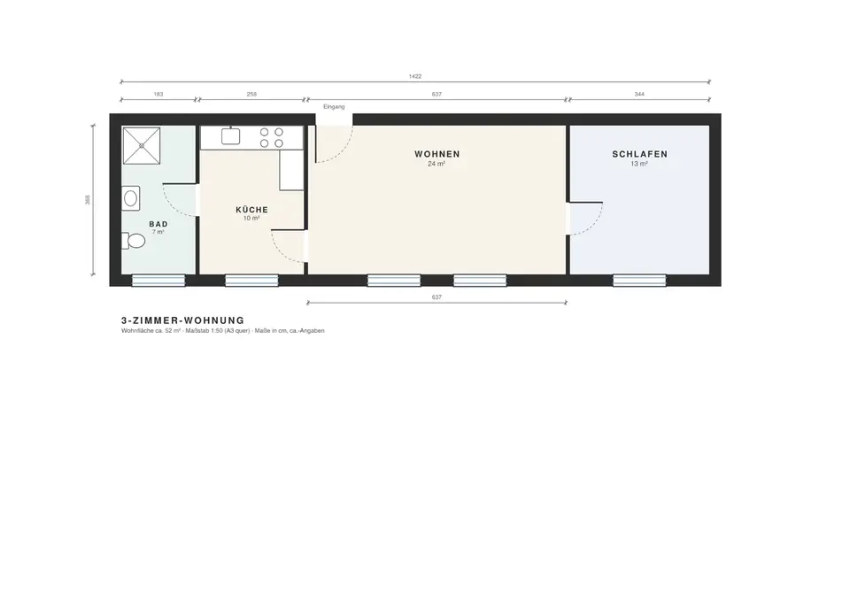 2 Zimmer Wohnung mit 52 m² in Nördlingen – Bild 4