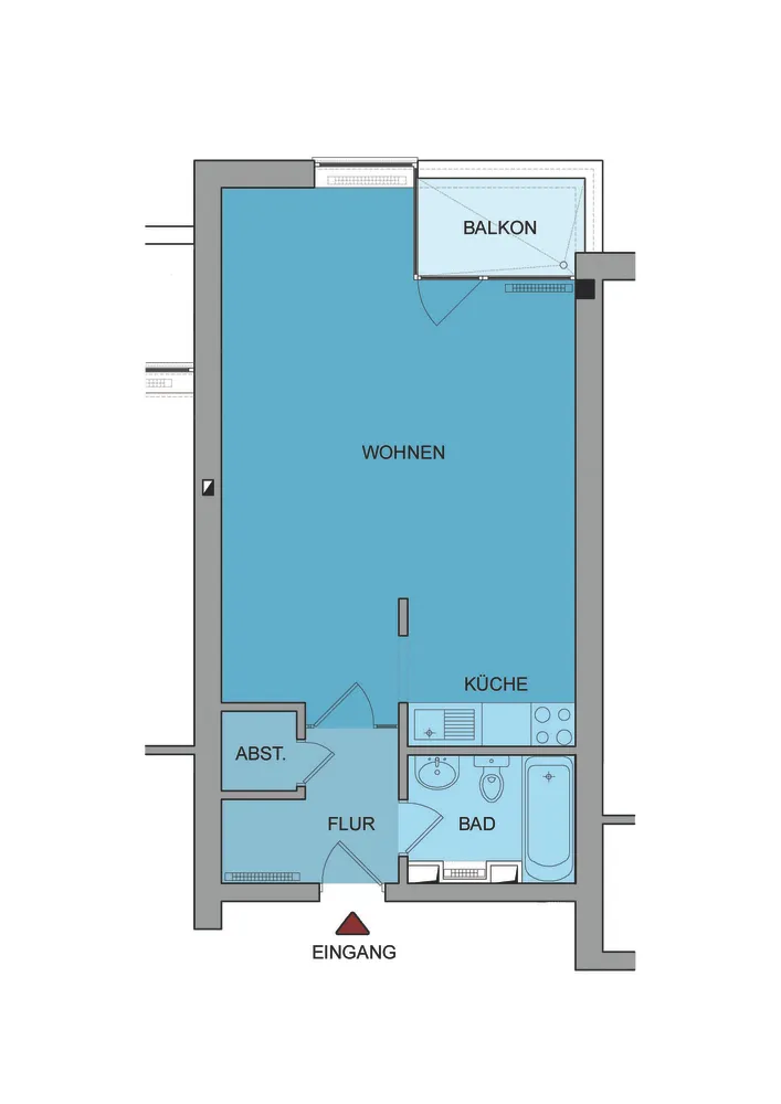 1 Zimmer Wohnung mit 38 m² in Düsseldorf – Bild 7