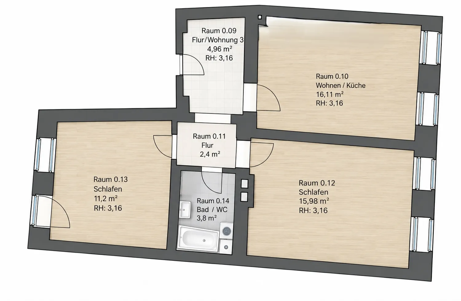 3 room apartment with 56 m² in Chemnitz – Photo 9