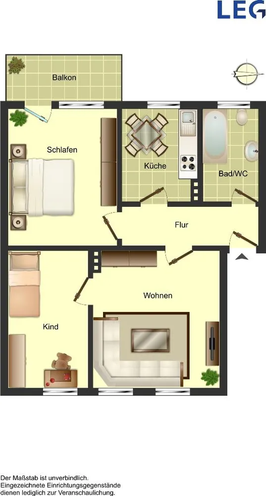 3 room apartment with 61 m² in Oldenburg – Photo 2