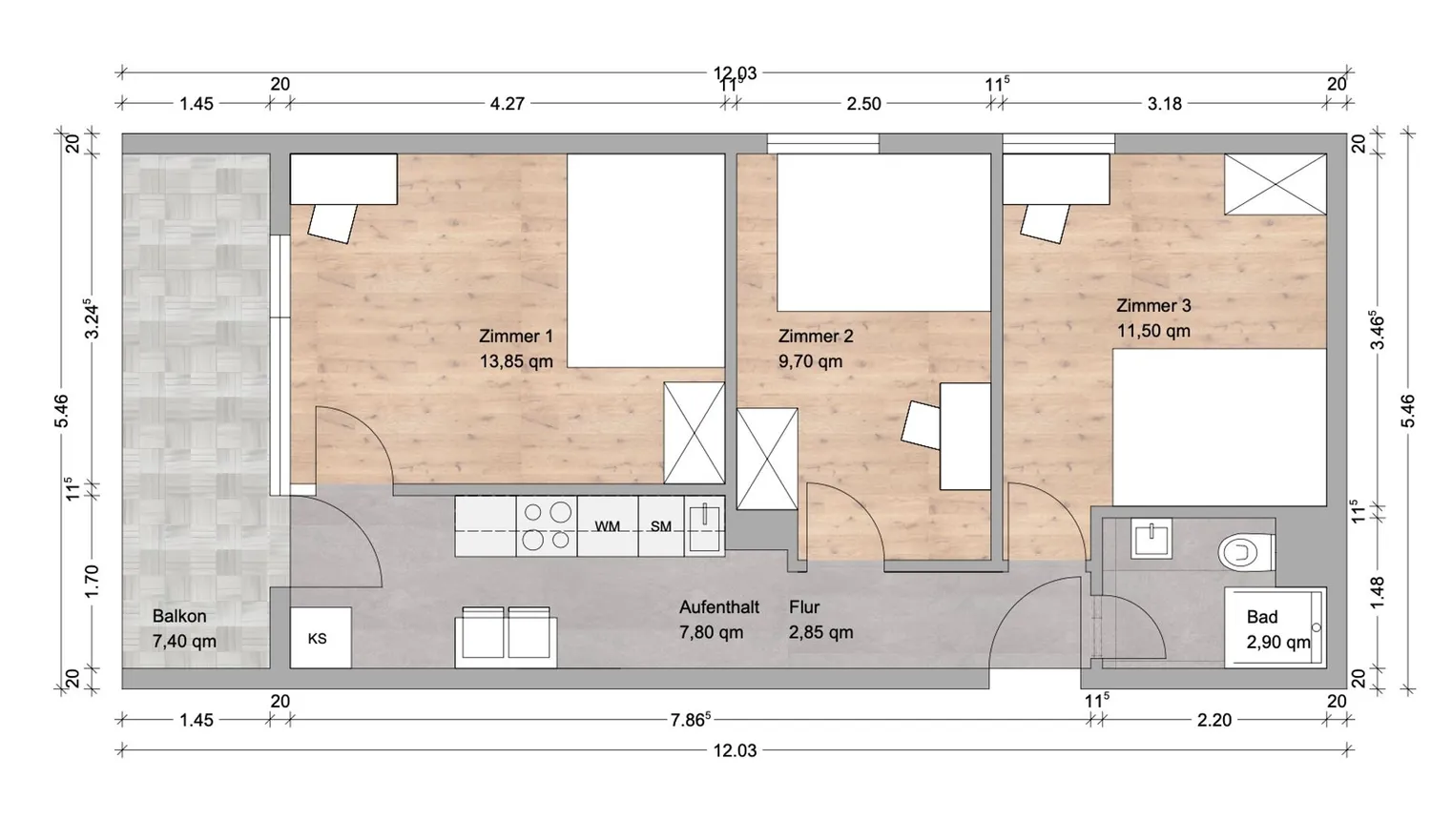 WG-Zimmer mit 12 m² in München – Bild 5