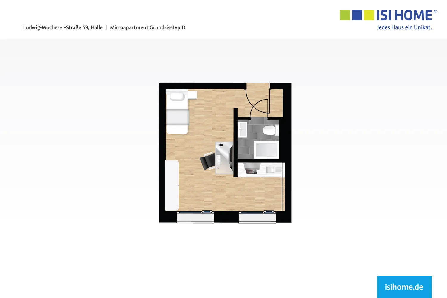 1 Zimmer Wohnung mit 23 m² in Halle (Saale) – Bild 6