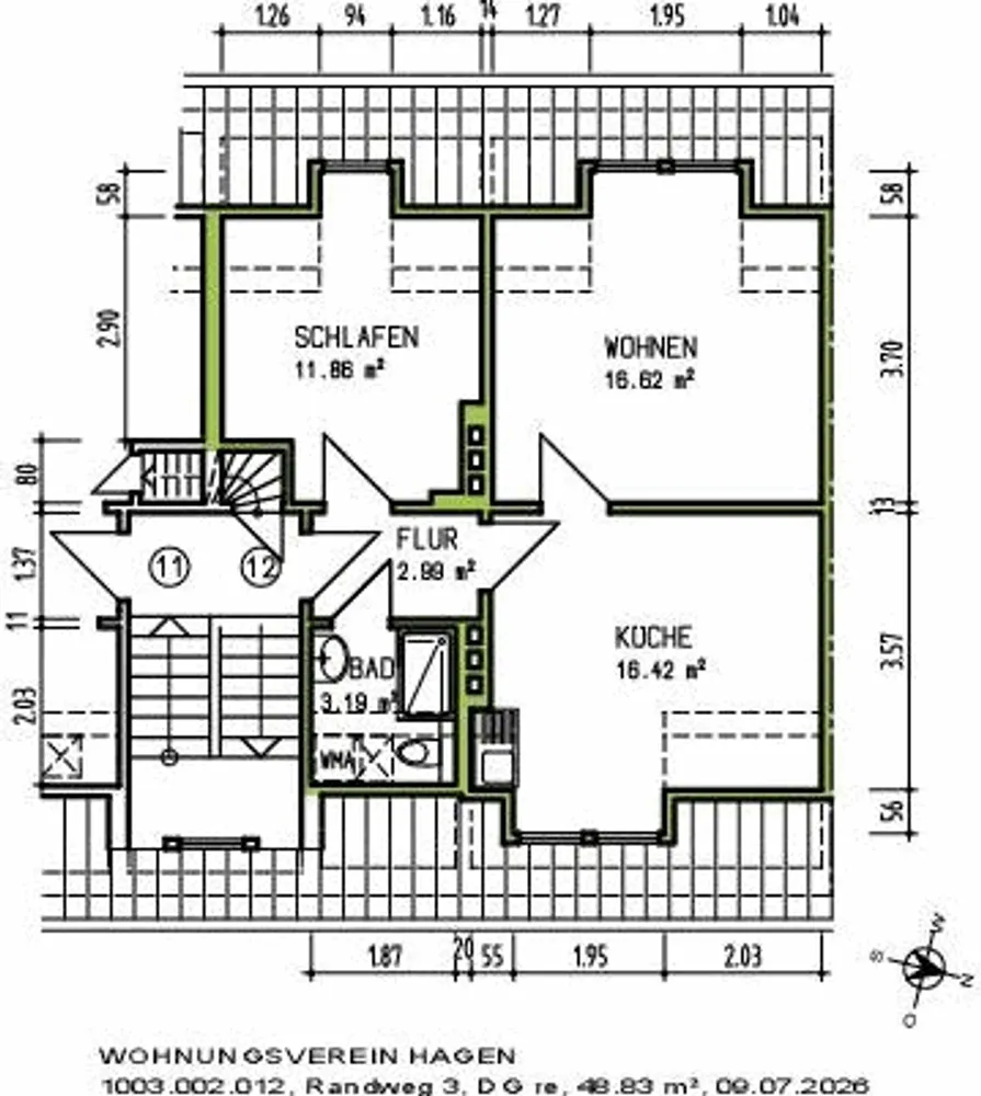 3 Zimmer Wohnung mit 49 m² in Hagen – Bild 3
