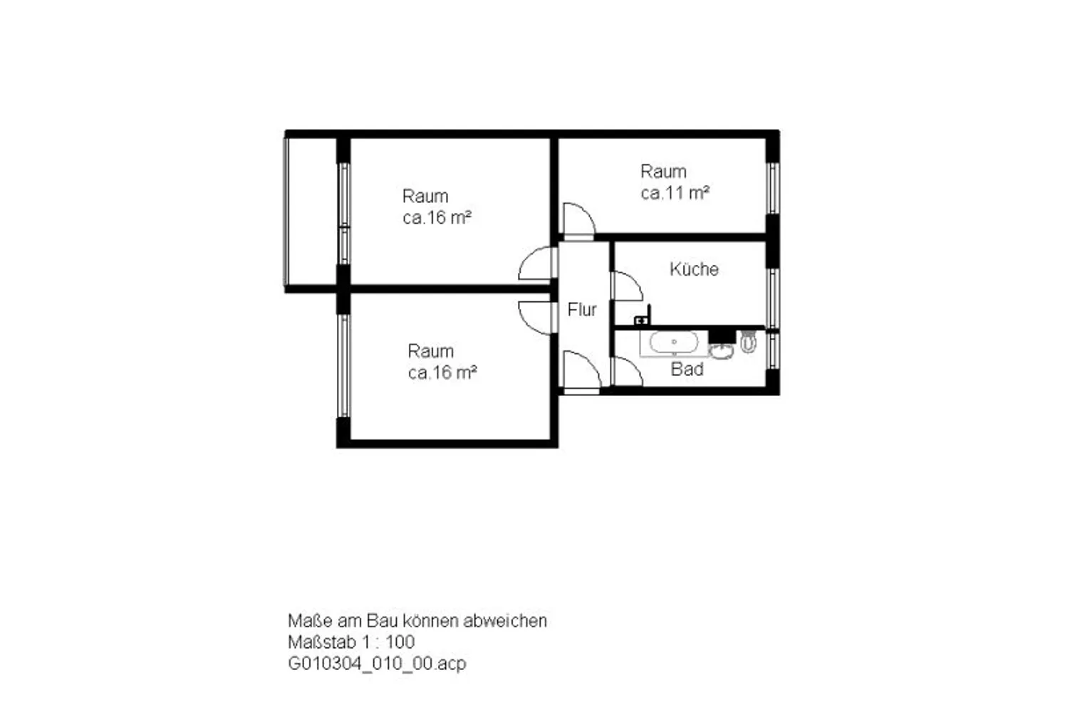 3 Zimmer Wohnung mit 61 m² in Halle (Saale) – Bild 3
