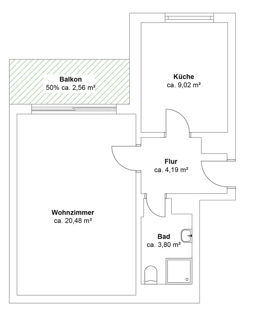 1 Zimmer Wohnung mit 40 m² in Mannheim – Bild 10