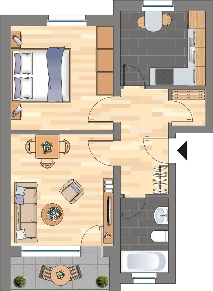 2 Zimmer Wohnung mit 46 m² in Bremen – Bild 3