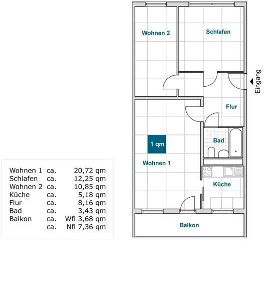 3 Zimmer Wohnung mit 64 m² in Dresden – Bild 4