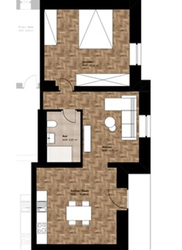 2 Zimmer Wohnung mit 60 m² in Baden-Baden – Bild 2